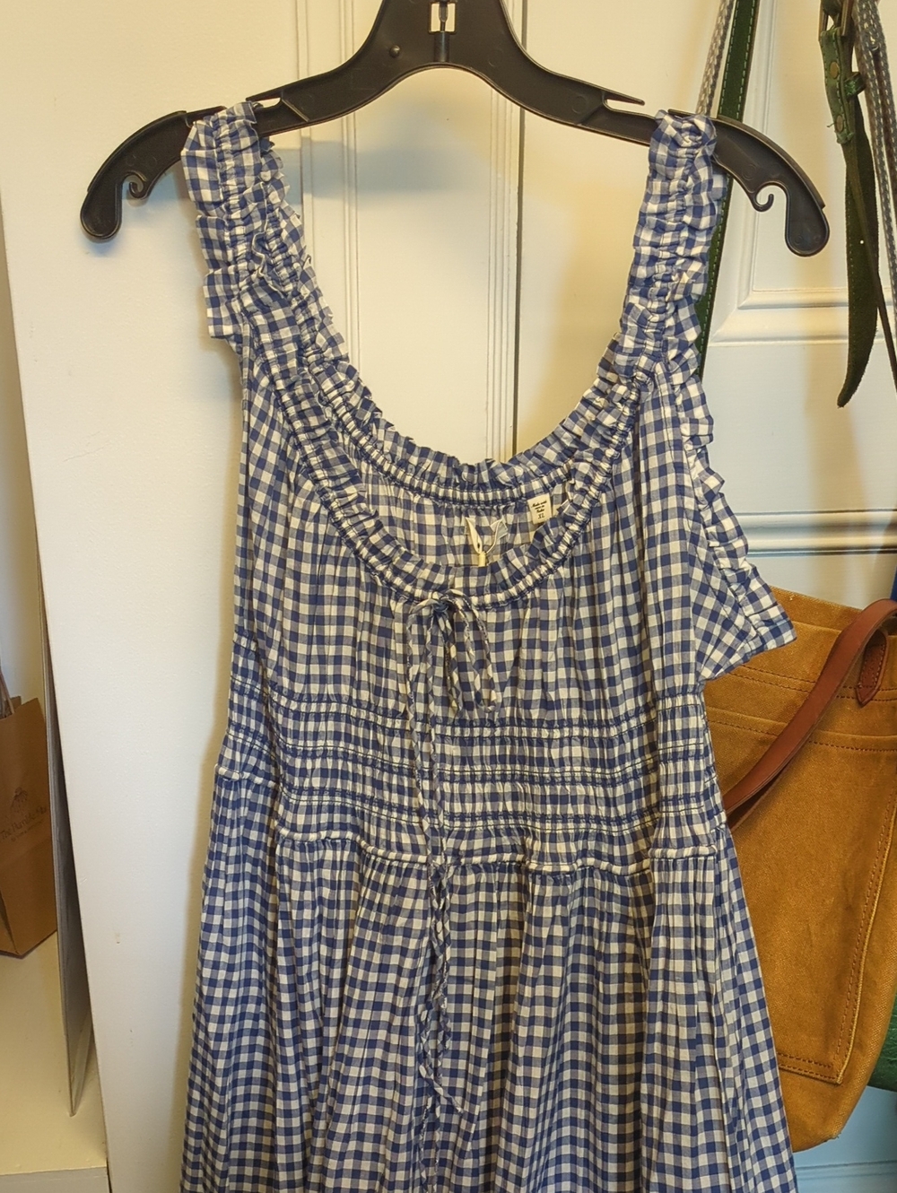 Last Call! Doen Emmaretta Dress In Blue Gingham XL NWT - Picture 2 of 5